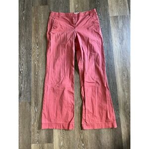 Ann Taylor LOFT women's wide-leg chino pants in a coral or pink color